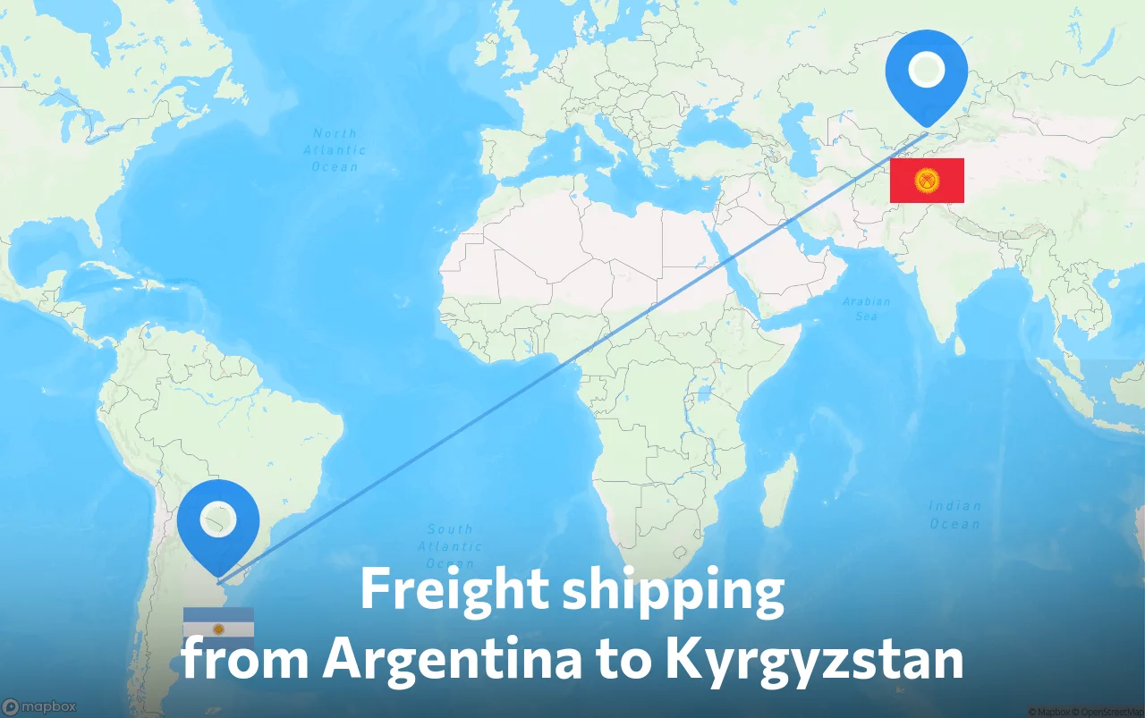 Shipping route from Argentina to Kyrgyzstan