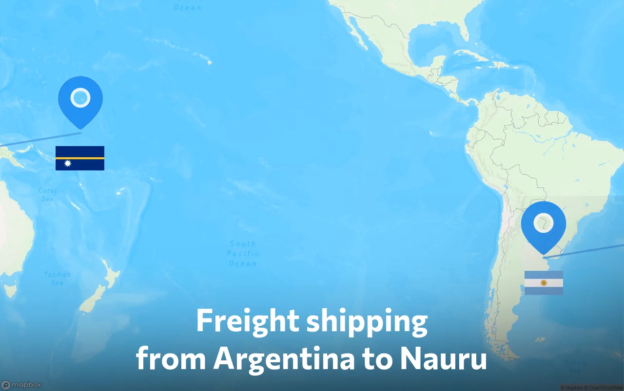 Shipping route from Argentina to Nauru