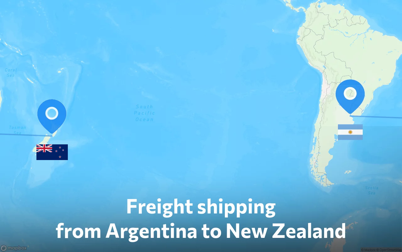 Shipping route from Argentina to New Zealand
