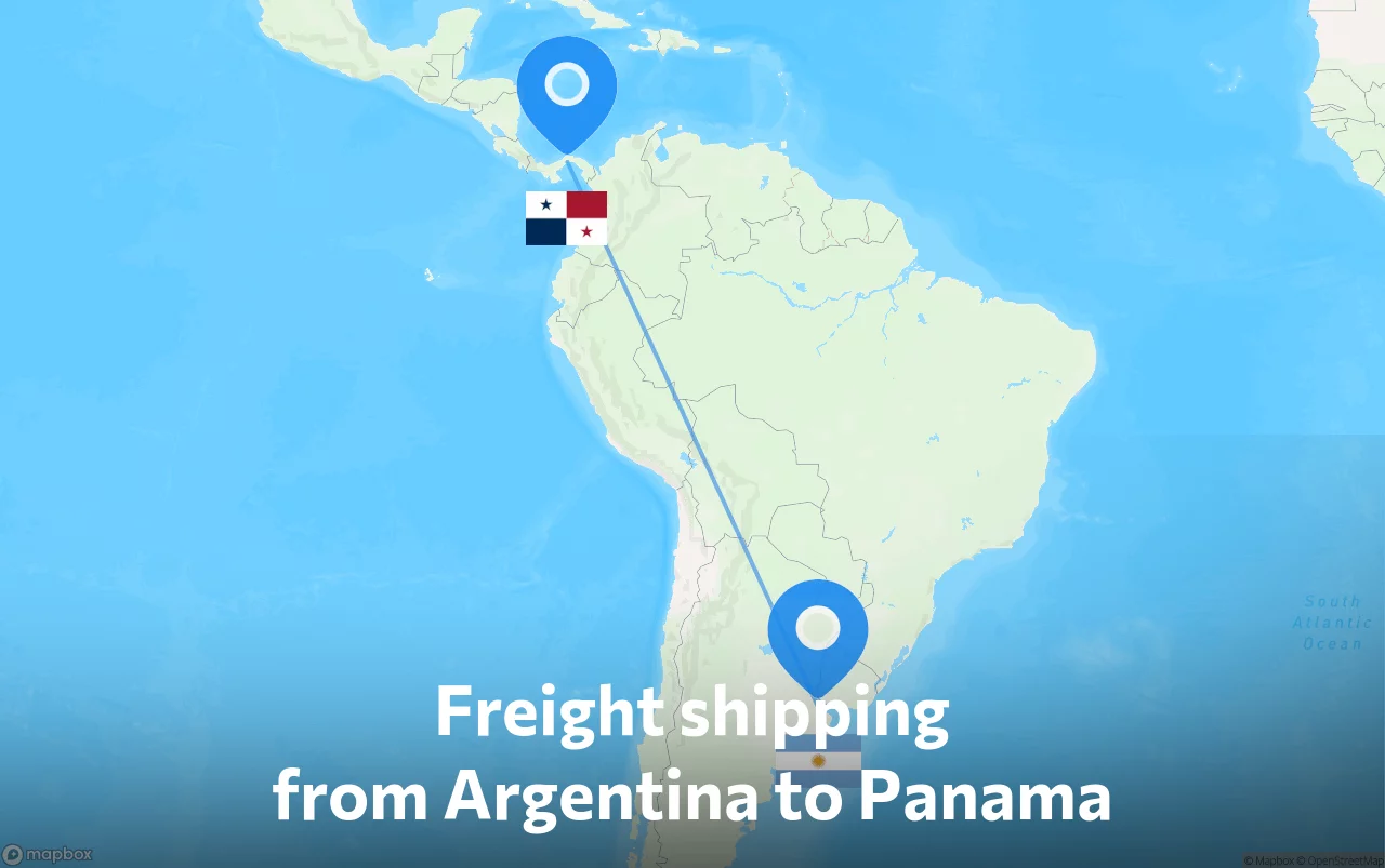 Shipping route from Argentina to Panama