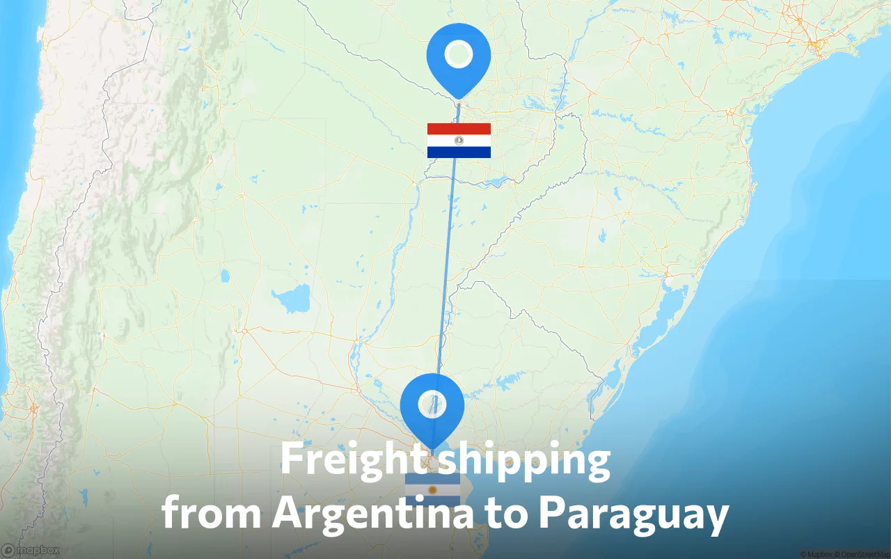 Shipping route from Argentina to Paraguay