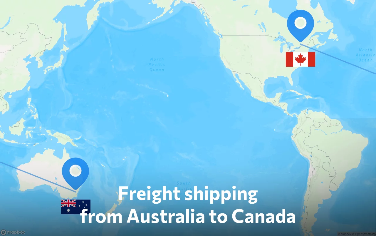 Shipping route from Australia to Canada