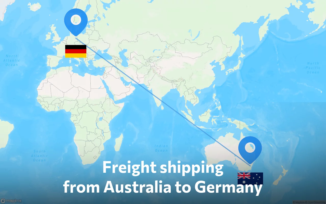 Shipping route from Australia to Germany