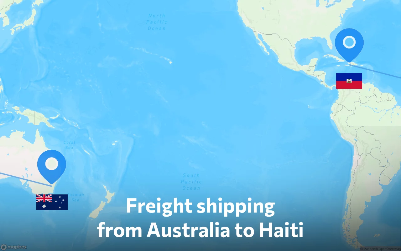 Shipping route from Australia to Haiti