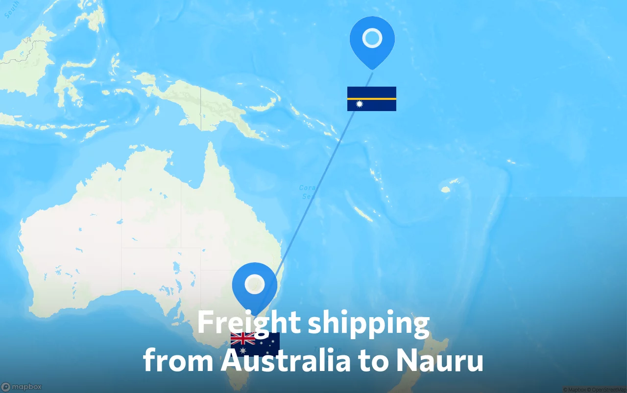 Shipping route from Australia to Nauru
