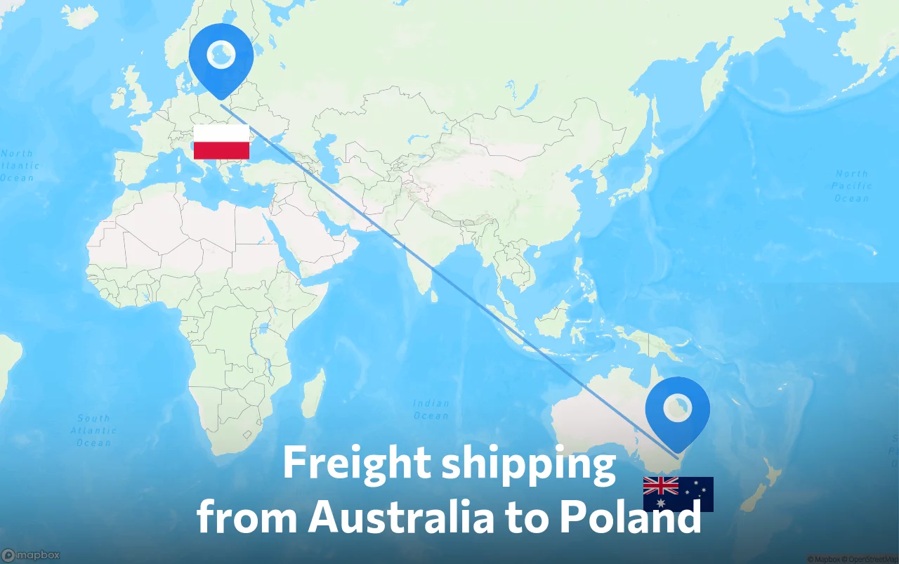 Shipping route from Australia to Poland