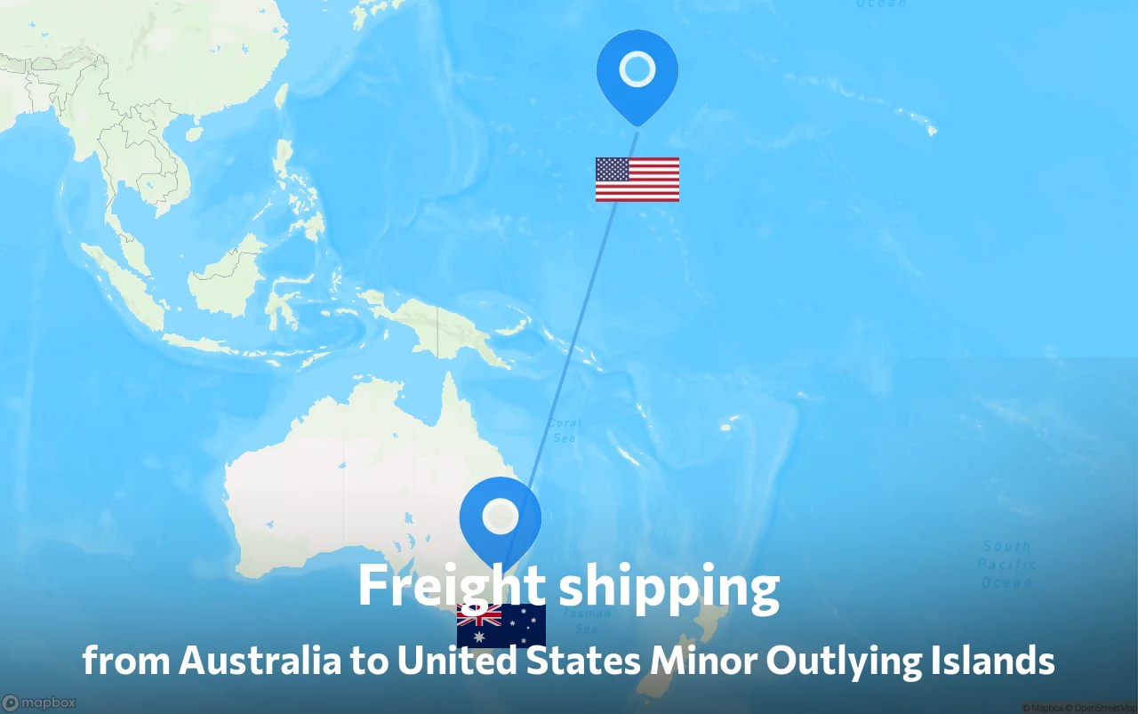 Shipping route from Australia to United States Minor Outlying Islands