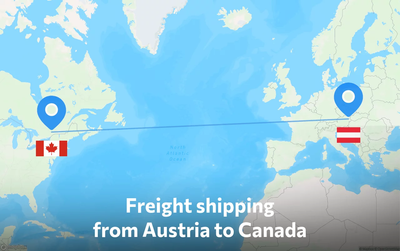 Shipping route from Austria to Canada