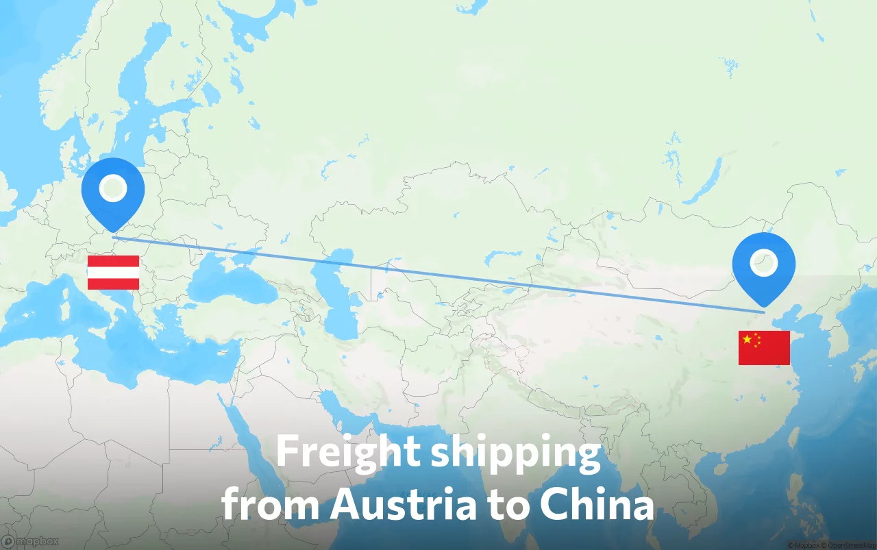 Shipping route from Austria to China