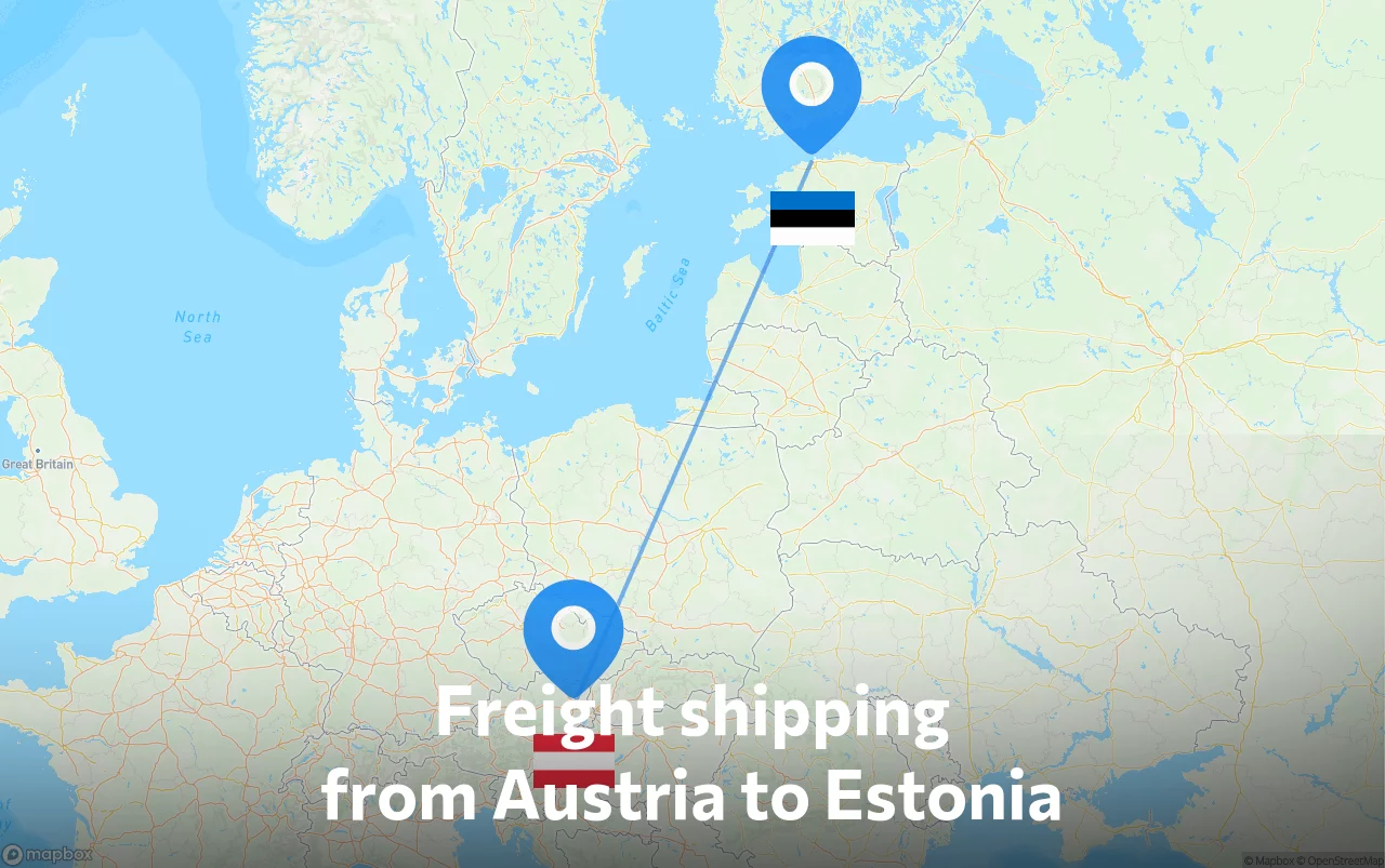 Shipping route from Austria to Estonia