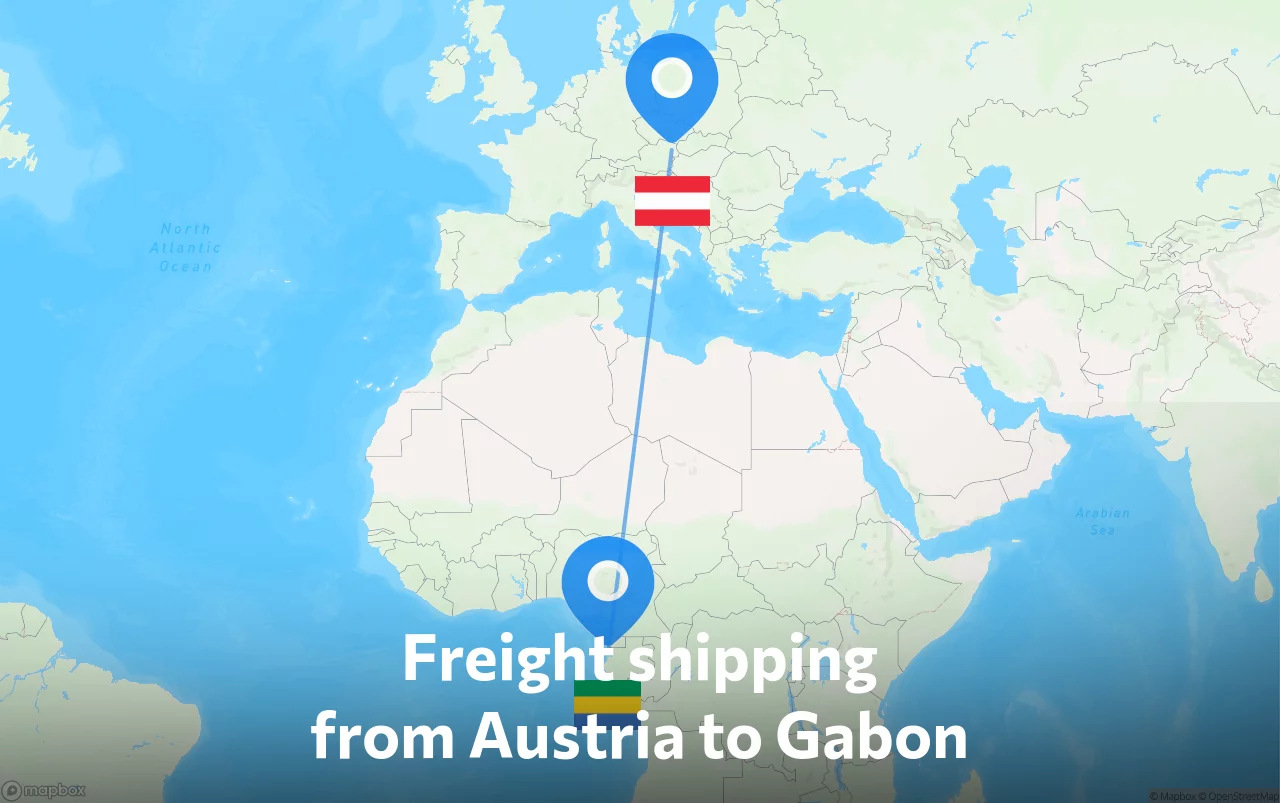Shipping route from Austria to Gabon