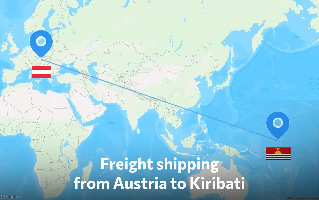 Shipping route from Austria to Kiribati