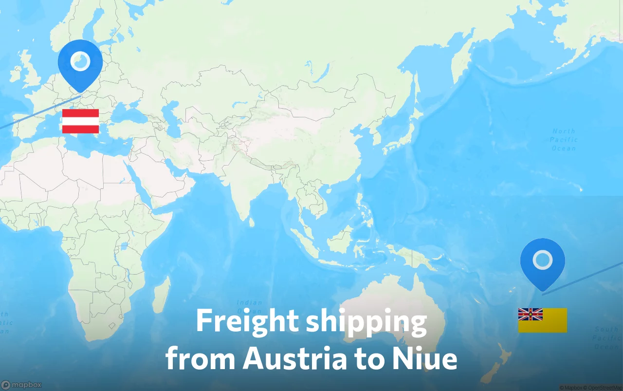Shipping route from Austria to Niue