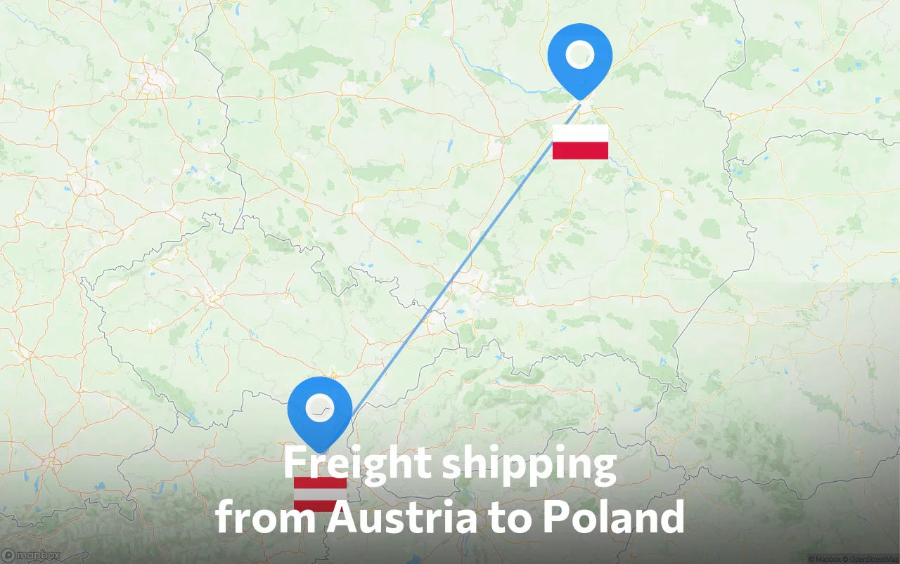 Shipping route from Austria to Poland