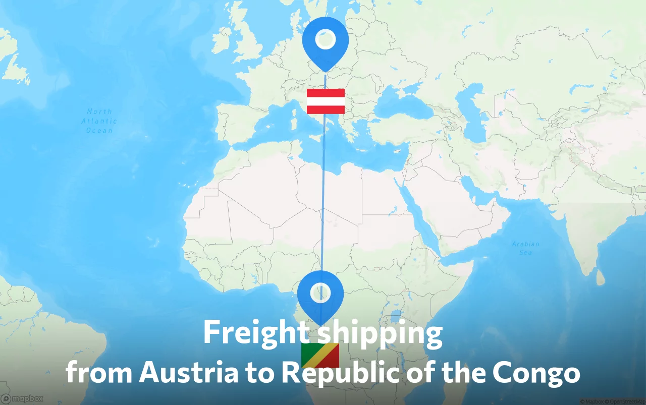 Shipping route from Austria to Republic of the Congo
