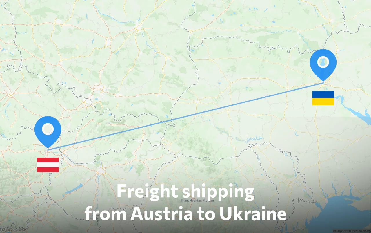 Shipping route from Austria to Ukraine