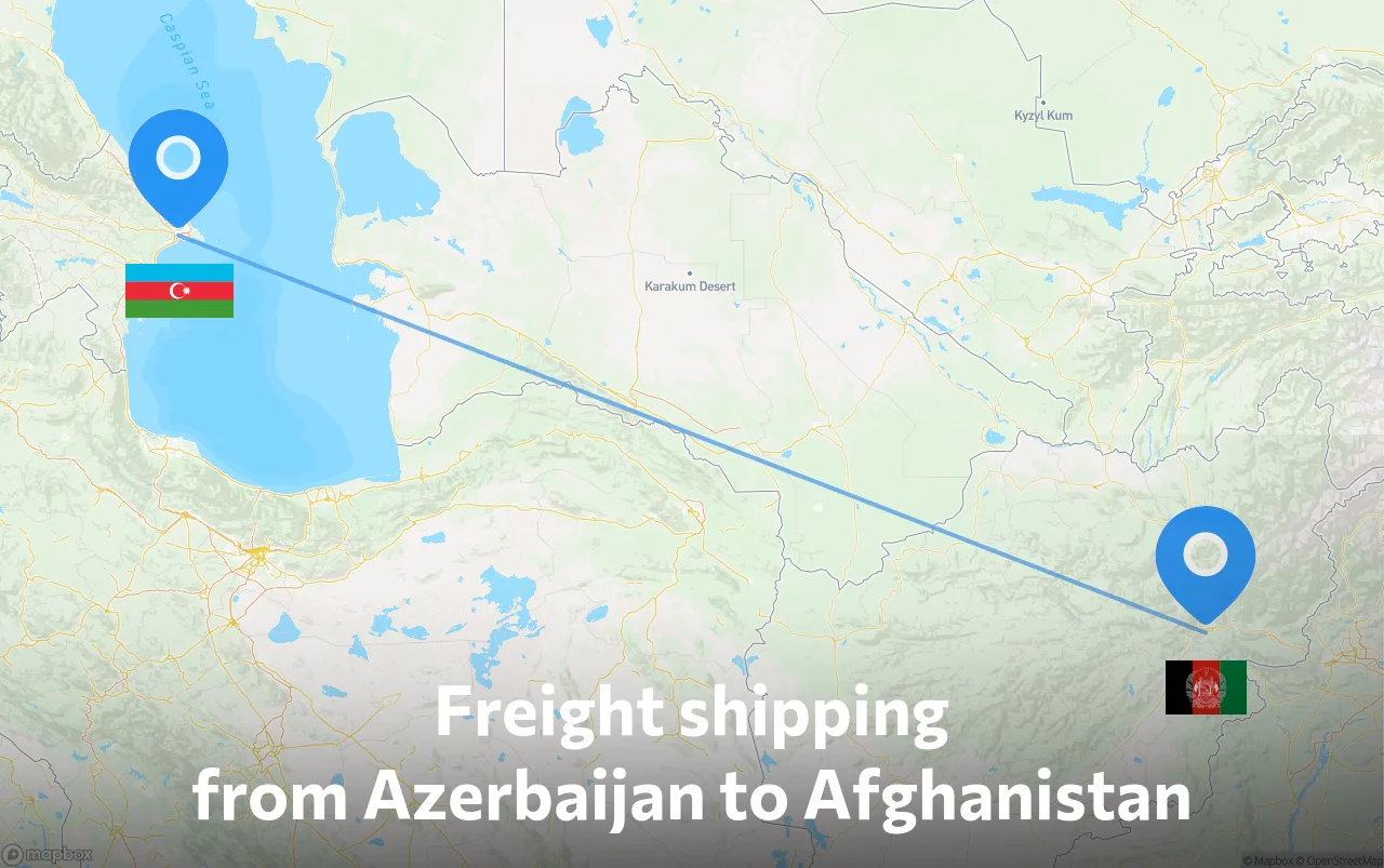 Shipping route from Azerbaijan to Afghanistan