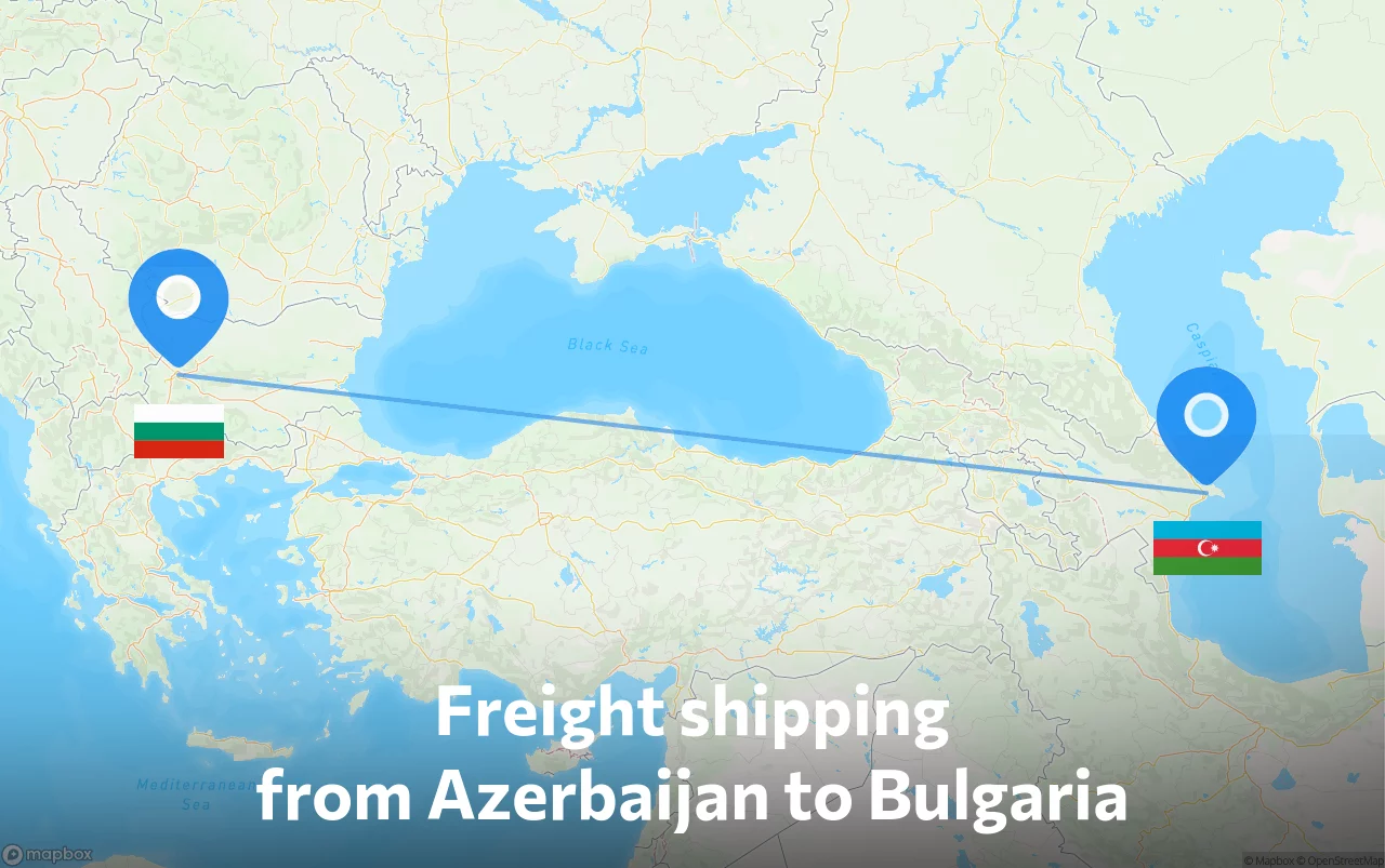Shipping route from Azerbaijan to Bulgaria