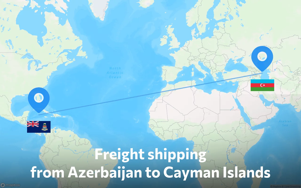 Shipping route from Azerbaijan to Cayman Islands