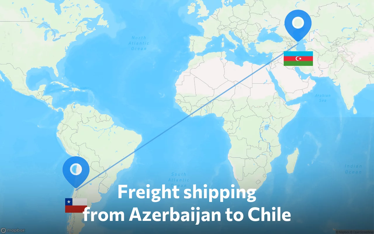 Shipping route from Azerbaijan to Chile