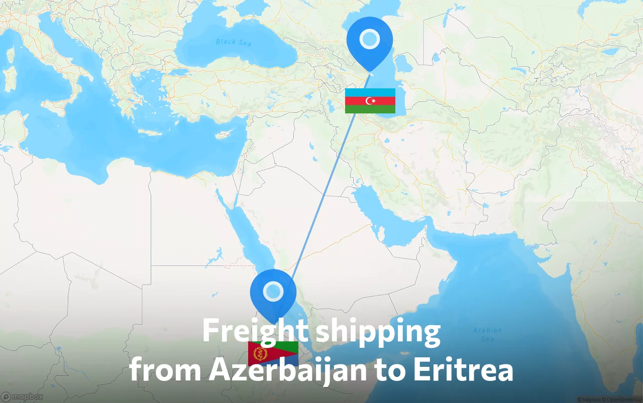 Shipping route from Azerbaijan to Eritrea