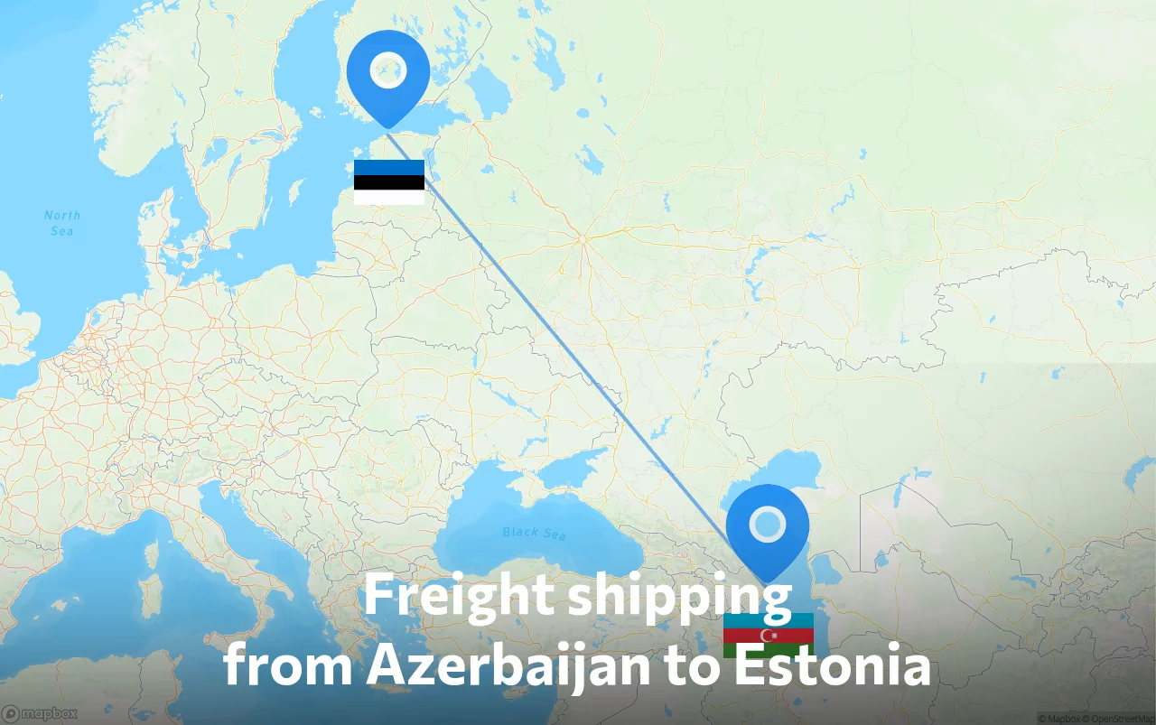 Shipping route from Azerbaijan to Estonia