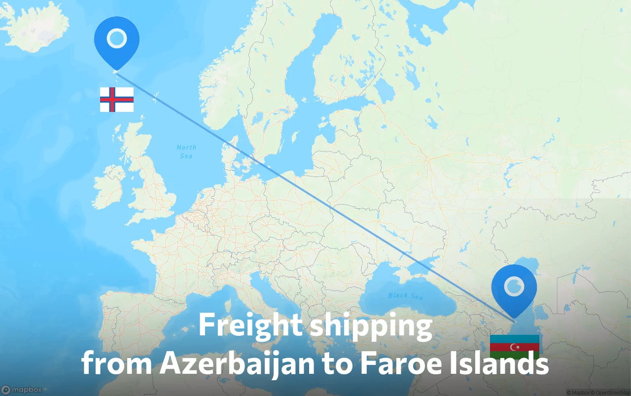 Shipping route from Azerbaijan to Faroe Islands