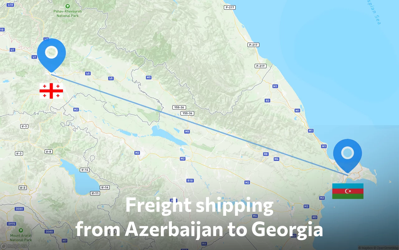 Shipping route from Azerbaijan to Georgia