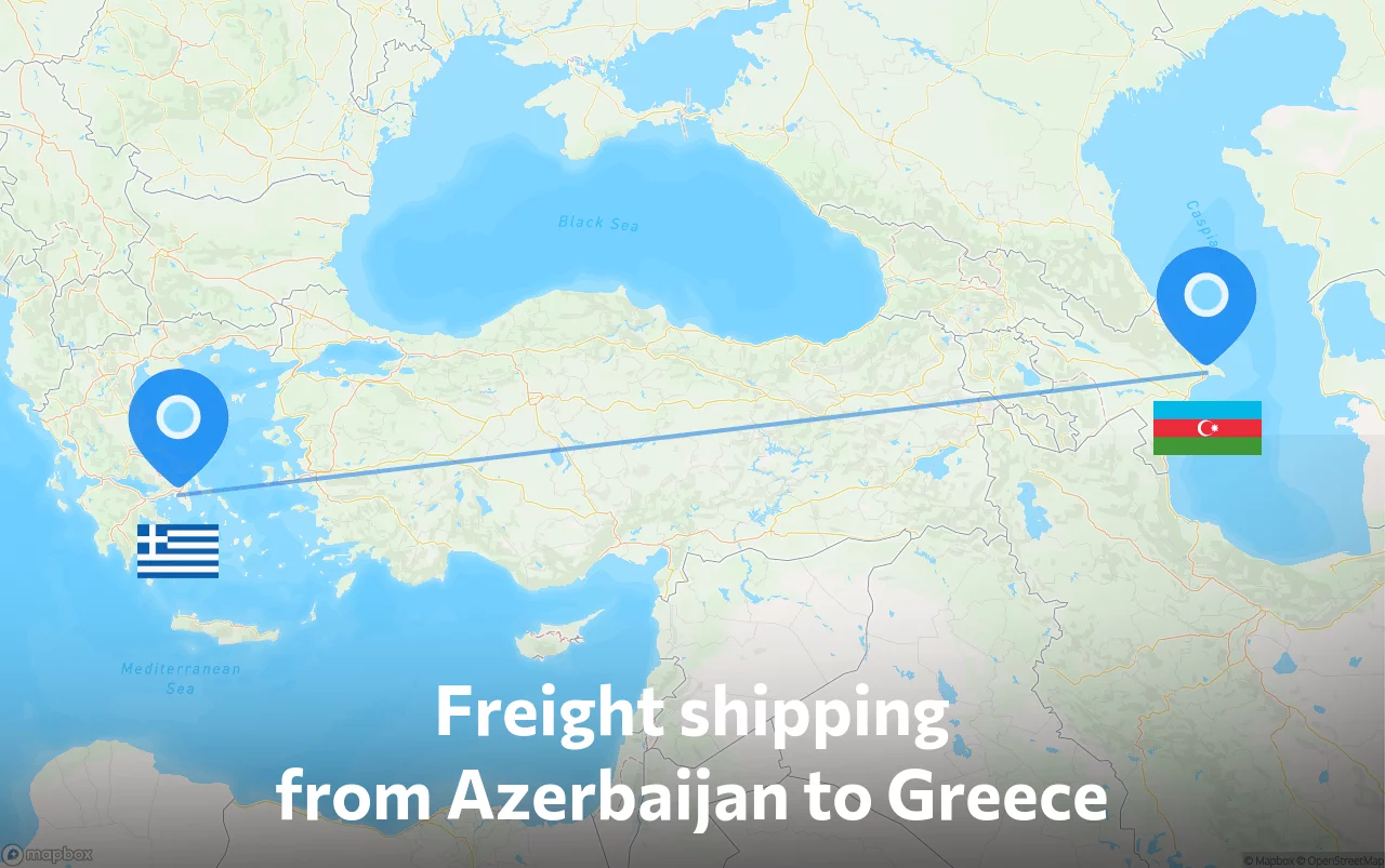 Shipping route from Azerbaijan to Greece