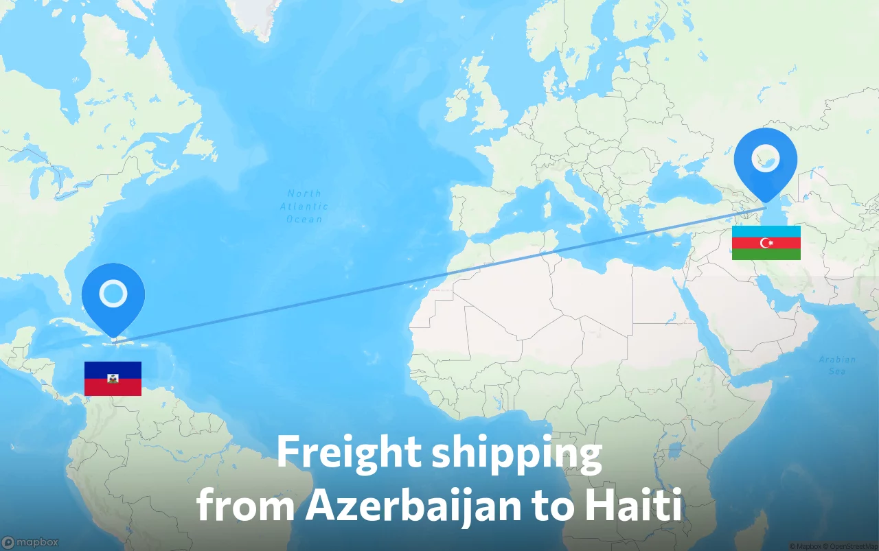 Shipping route from Azerbaijan to Haiti