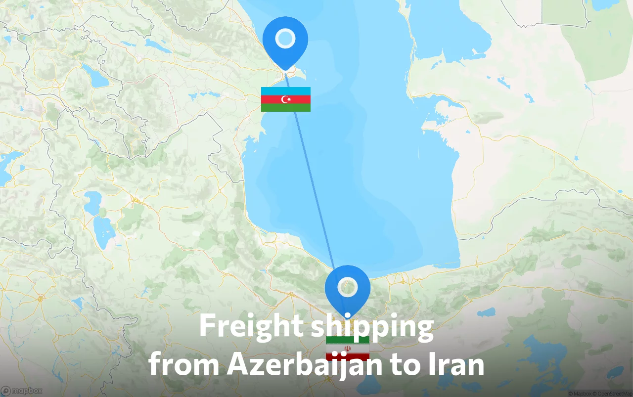 Shipping route from Azerbaijan to Iran