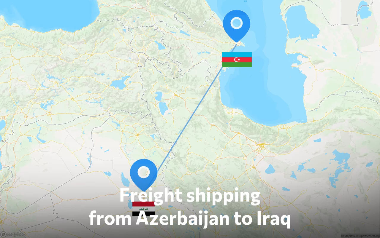 Shipping route from Azerbaijan to Iraq