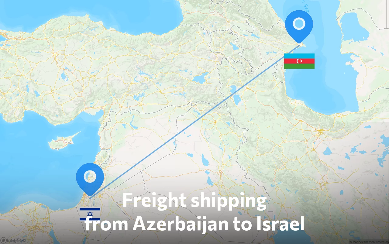 Shipping route from Azerbaijan to Israel