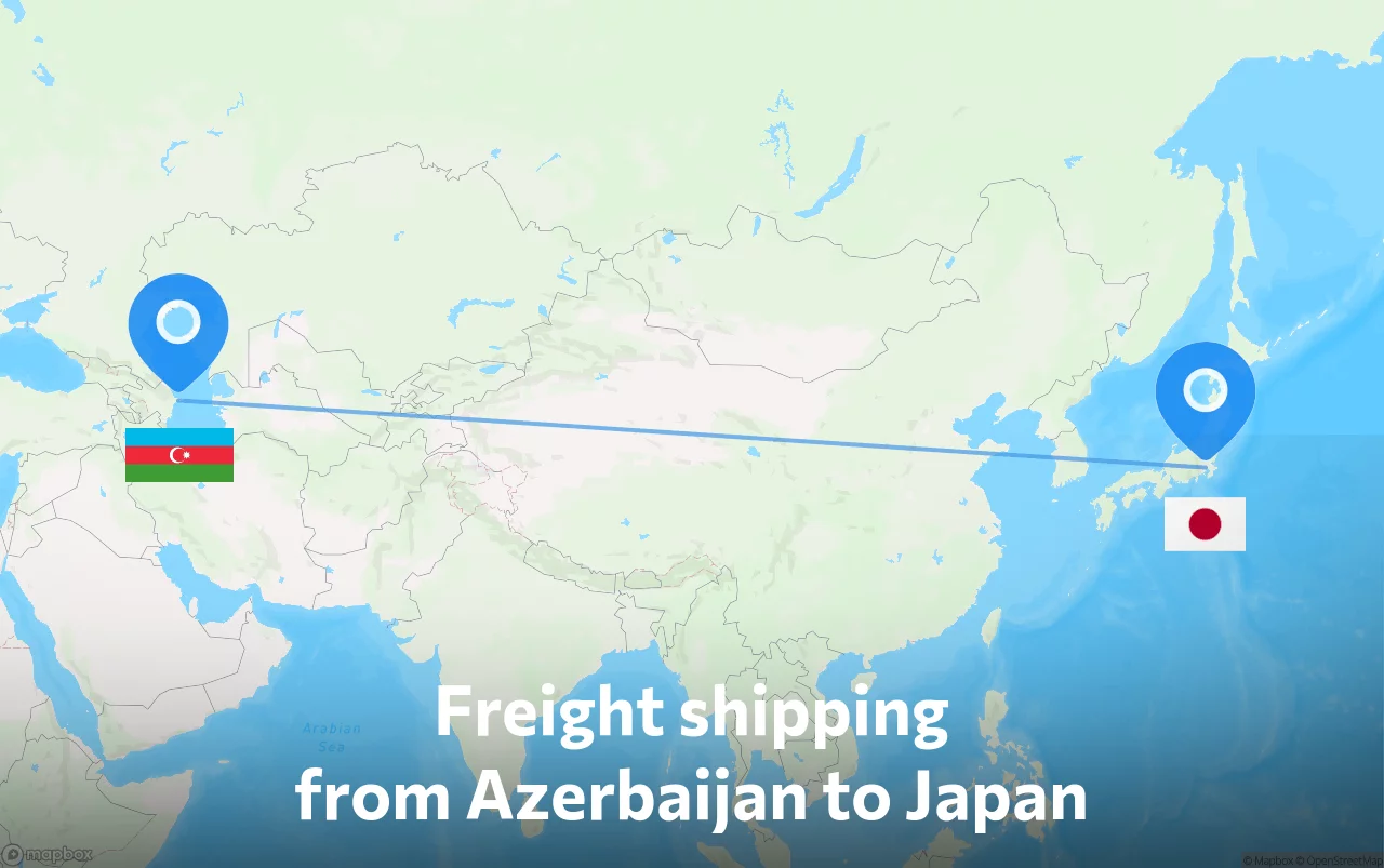 Shipping route from Azerbaijan to Japan