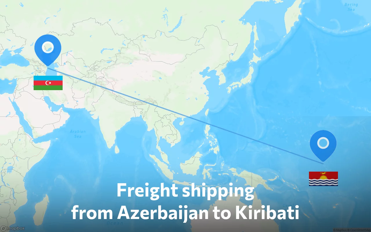 Shipping route from Azerbaijan to Kiribati