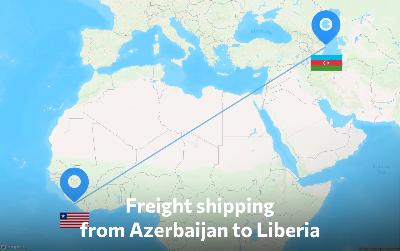 Shipping route from Azerbaijan to Liberia
