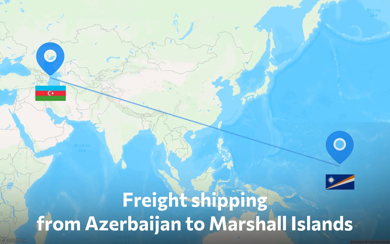 Shipping route from Azerbaijan to Marshall Islands