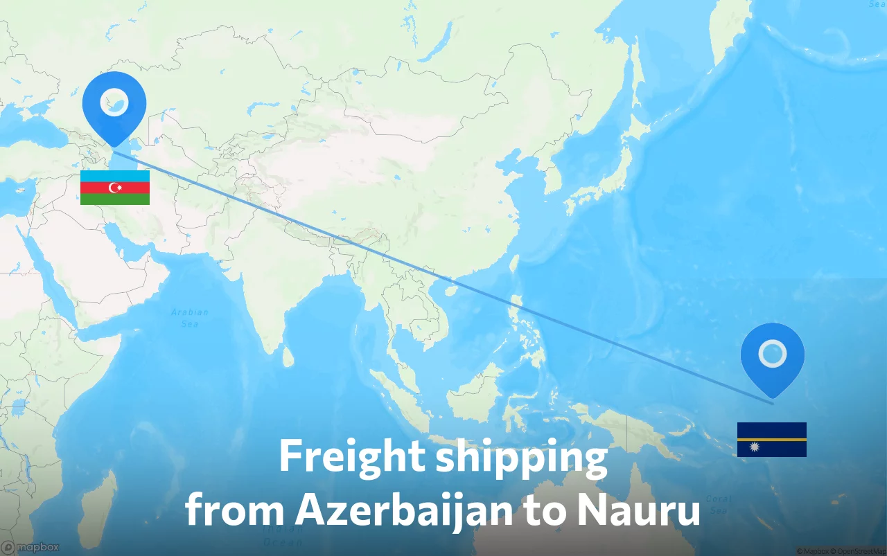 Shipping route from Azerbaijan to Nauru