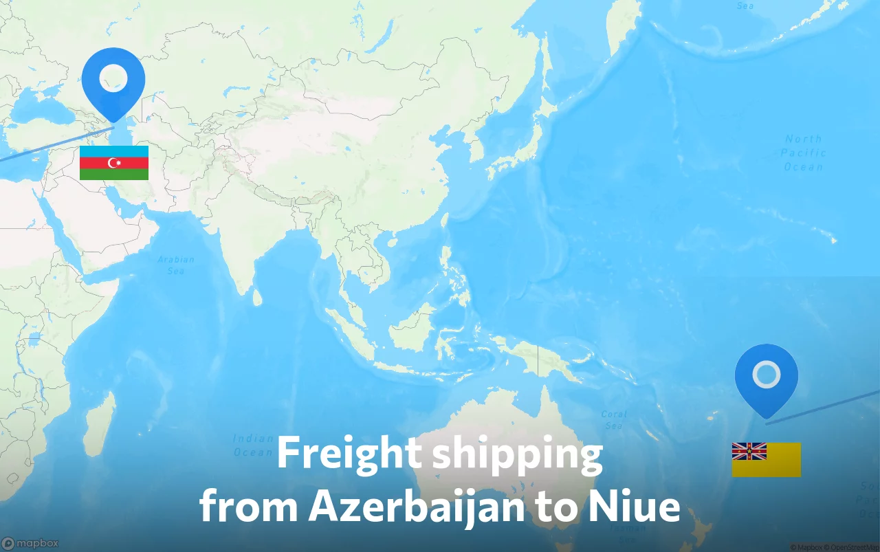 Shipping route from Azerbaijan to Niue