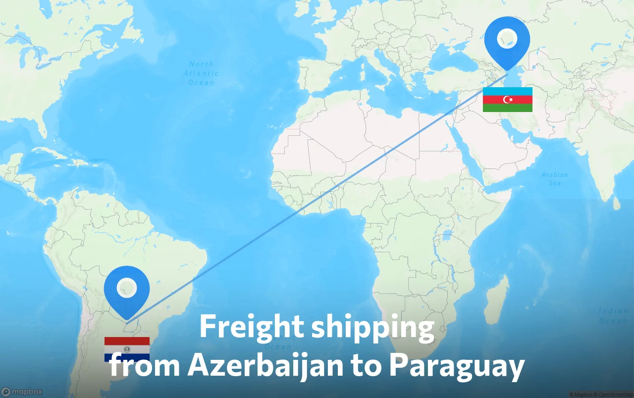 Shipping route from Azerbaijan to Paraguay