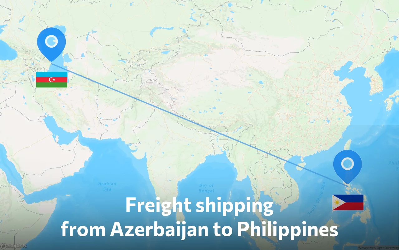 Shipping route from Azerbaijan to Philippines