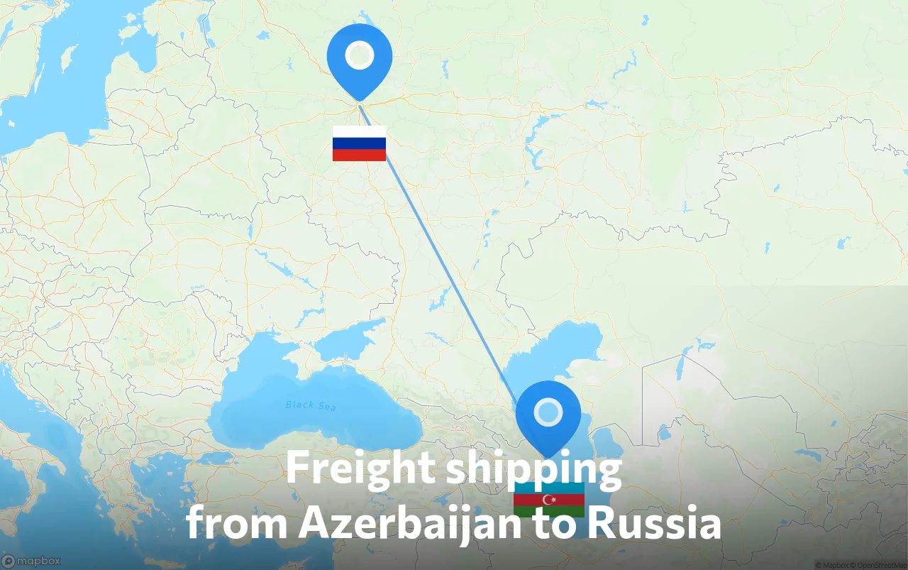 Shipping route from Azerbaijan to Russia