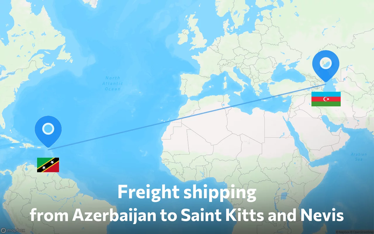 Shipping route from Azerbaijan to Saint Kitts and Nevis