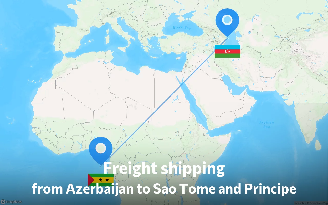 Shipping route from Azerbaijan to Sao Tome and Principe