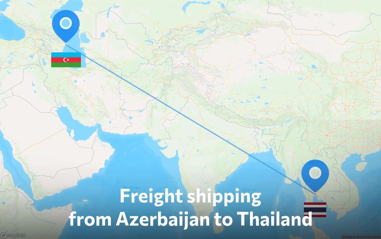 Shipping route from Azerbaijan to Thailand