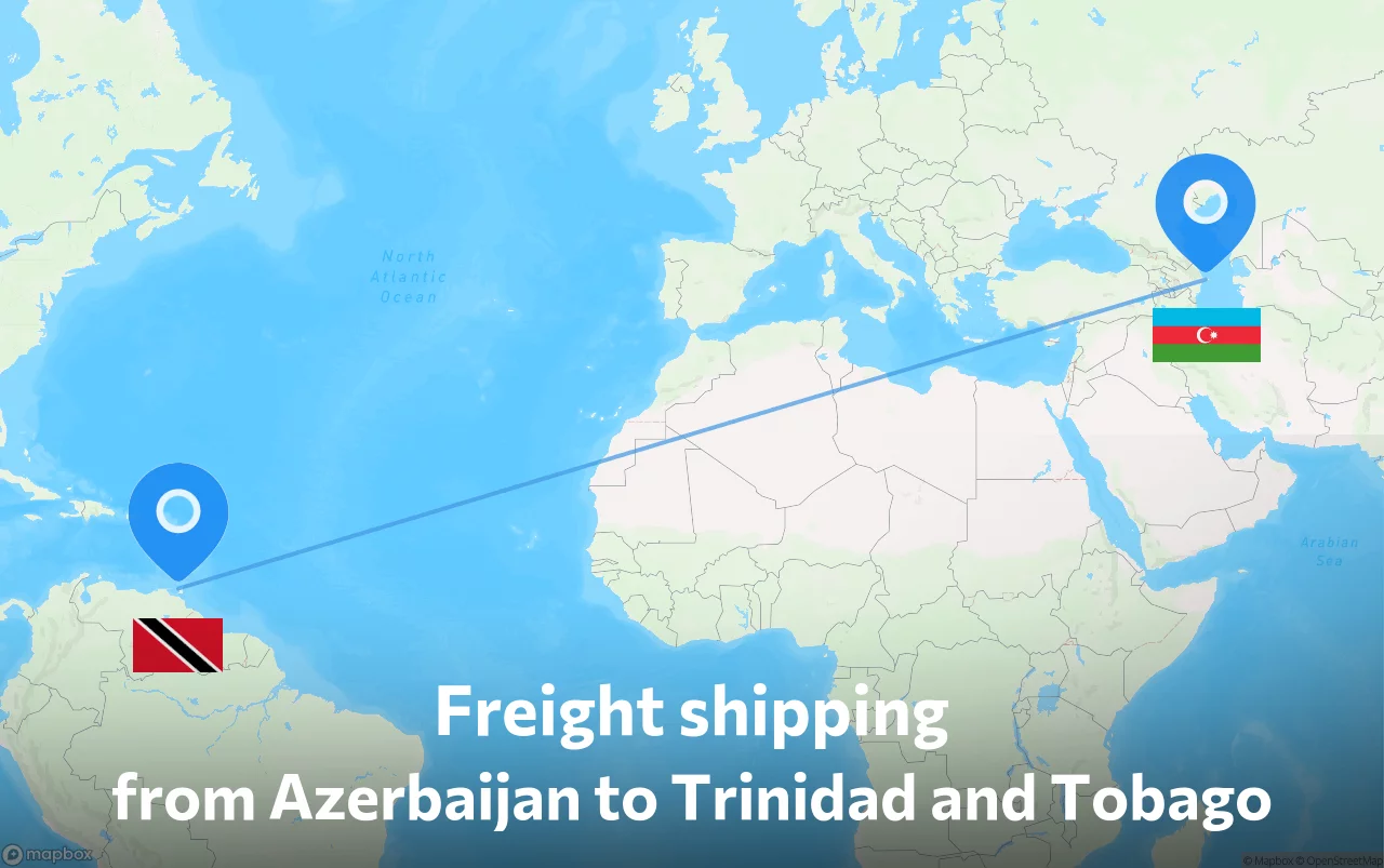 Shipping route from Azerbaijan to Trinidad and Tobago