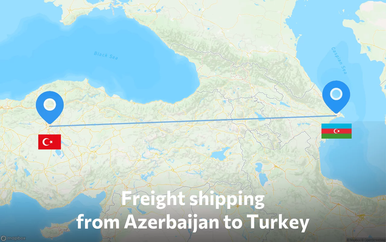 Shipping route from Azerbaijan to Turkey
