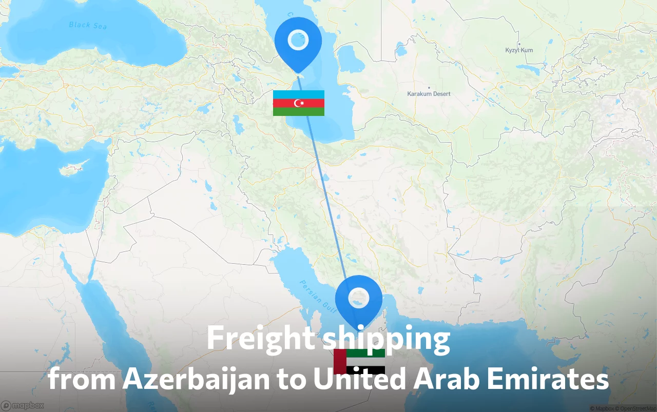 Shipping route from Azerbaijan to United Arab Emirates