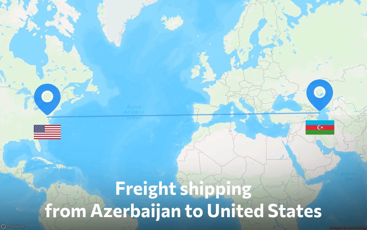 Shipping route from Azerbaijan to United States