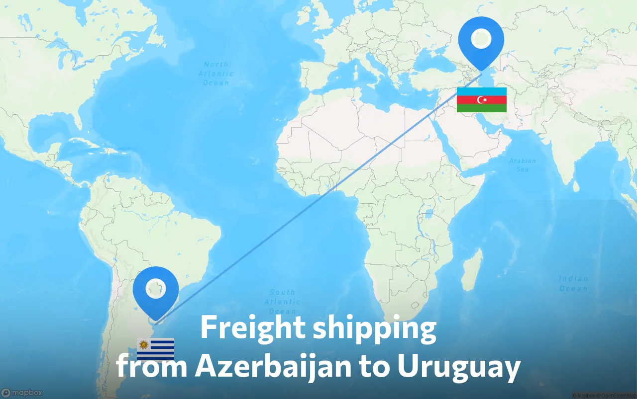Shipping route from Azerbaijan to Uruguay